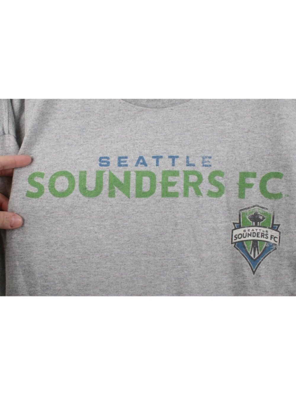 Vintage Mens 2XL Spell Out MLS Seattle Sounders FC Soccer Long Sleeve T-Shirt - Picture 5 of 13